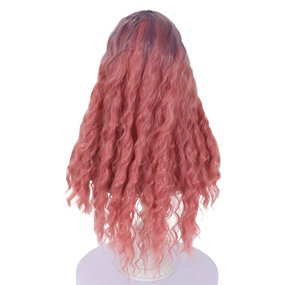 Cheveux bouclés Vitalité, perruque avant à lacets pour femmes rouges, perruque synthétique à ondes longues, perruque en fibre résistante à la chaleur