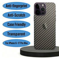 Film de protection anti-traces de doigts pour iPhone 18, film de protection pour téléphone, enveloppe pour iPhone 14 15 16 Pro Max, autocollant transparent en fibre de carbone pour le dos