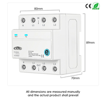 Interruptor de Circuito Inteligente WiFi EWeLink 63A 3P+N, 3 Relés de Corte L, Control Remoto, Temporizador, Temporizador de Ciclo, AC 3X110V 3X230V