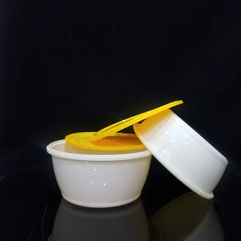 Wegwerp Plastic Kom Met Deksel Magnetronverpakking Bekerkom Voedselbakjes