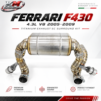 Ensemble d'échappement arrière en titane KM Premium pour Ferrari F430 4.3L V8 2005-2009, section arrière haute performance à commande à distance