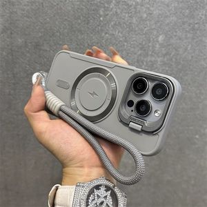 <span class=keywords><strong>Funda</strong></span> Magnética de Lujo con Soporte para Lentes y <span class=keywords><strong>Correa</strong></span> de Muñeca para <span class=keywords><strong>iPhone</strong></span> 16 15 14 13 Pro Max 16 Plus, <span class=keywords><strong>Funda</strong></span> Protectora Suave con Cordón de Nylon a la Moda - Product Image 5