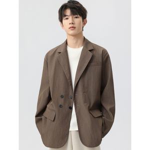 เสื้อแจ็คเก็ต Mac Coat แบบกระดุมสองแถว สไตล์มินิมอล วินเทจ บลูซอง ยูนิเซ็กส์ สำหรับฤดูหนาว เสื้อคลุมสไตล์คนเมือง ดีไซน์เรียบหรู พรีเมียม - Product Image 1