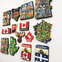Vente en gros Aimant de réfrigérateur en résine Canada Montréal Québec Espagne Madrid Barcelone France Kenya souvenir de voyage cadeau décoratif