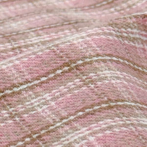 ผ้าทอทวีดลายตารางหมากรุกสีชมพูและน้ำตาล100% ผ้าโพลีเอสเตอร์ที่เหมาะสำหรับทำกระเป๋าถือและเสื้อโค้ทปรับแต่งได้ - Product Image 4