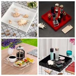 Custom Duidelijk Acryl Dienblad Met Deksel Acryl Voedsel Lade 4 Compartiment Acryl Lade - Product Image 6