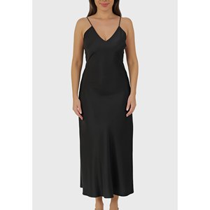 Vestido Tropea de Seda Italiana en Color Negro - Product Image 4