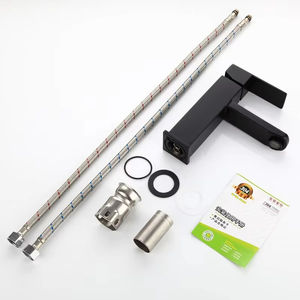 Miscelatore Moderno Touchless Monoforo da Appoggio in Ceramica per Lavabo Quadrato Rubinetto da Bagno Monocomando per Acqua Calda e Fredda - Product Image 3