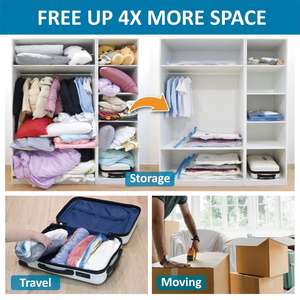 Set da 12 Sacchetti Salvaspazio Sottovuoto Compresso per Vestiti con Pompa Manuale - Product Image 5