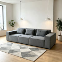 Canapé modulaire en tissu moderne, rembourré en mousse, avec dossier carré, écologique, deux places, meubles de salon