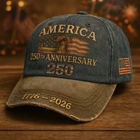 Gorra del 250 Aniversario de Estados Unidos, Ajustable, Gorra Patriótica de 250 Años de la Independencia Americana