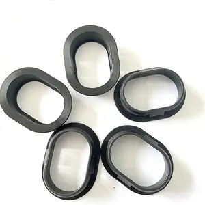 Œillets d'étanchéité de câble personnalisé, noir, en caoutchouc, de Table, en forme ovale, pour protection de fil