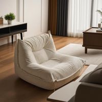 Fauteuil inclinable moderne et minimaliste, polyvalent, style chenille, une place, revêtement en velours côtelé, écologique, durable pour les petits espaces