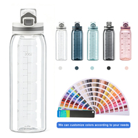 Bouteille d'eau en plastique Tritan graduée de 30 oz, couleur personnalisée OEM, avec couvercle à ouverture rapide, anti-fuite, pour les sports de plein air
