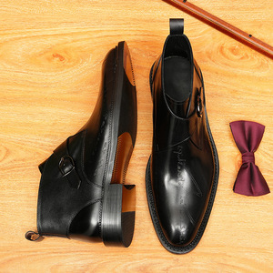 High-end Classic Cowhide Leather Fashionable Formal Office Party <b>Dress</b> for <b>Men</b> Slip-on Leather Shoes Lightweight and Anti-slip - Product Image 4