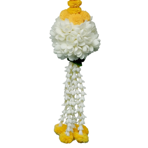 Artificial Marigold <b>Hanging</b> Garland Yellow <b>White</b> Floral String for Wedding Decoration Festival Decor Temple Pooja Home - Product Image 3