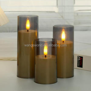 Bougies LED en acrylique tendance avec <span class=keywords><strong>flamme</strong></span> mobile, bougies sans <span class=keywords><strong>flamme</strong></span> à piles avec télécommande pour la décoration de mariage - Product Image 2