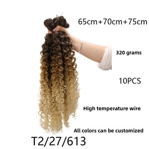 Peluca de pelo rizado degradado estilo cortina de espejo, de seda sintética resistente al calor, fabricada a máquina, para comercio exterior, moda estrella, venta al por mayor - Product Image 2