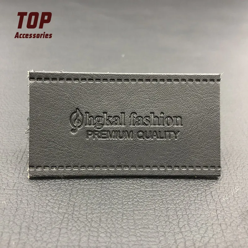 Personalized Logo Embossed Leather Labels Badges Sew on Patches Tag for Jeans