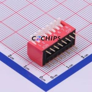 TE-08 DIP Switch Through hole Component (THT) Switch ( Number of Switch Sections: 8 )( Lead Spacing: 2.54mm ) - Product Image 1