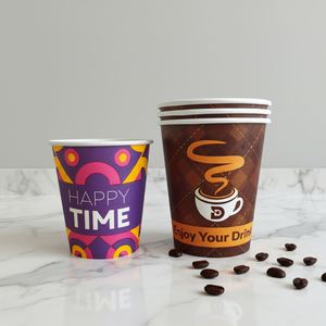 7oz Wholesale High Quality Food Grade Disposable Takeaway Coffee Paper Cups for Tea Hot Drink with Lids - Product Image 2