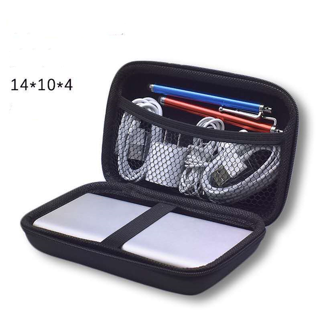 2022 EVA Shockproof Hard Drive Carrying Case External HDD Power Bank Cable Accessories Bag Cable Storage Case PB-008