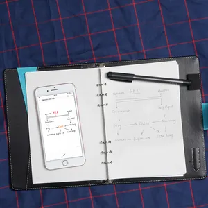Smartpen纸质皮革数字记事本云存储智能笔记本套装，带笔和APP