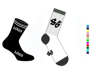 Qualità da uomo con impugnatura alla moda con logo ricamato a compressione alla caviglia in bambù da uomo unisex calze personalizzate in cotone sportivo