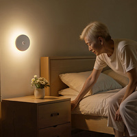 Lampe de chevet LED intelligente moderne, mini, rechargeable, blanc chaud, avec détecteur de mouvement, intensité réglable, portable, pour chambre et placard