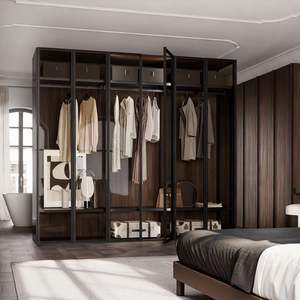 BALOM Customized Bedroom Furniture Set Modern Luxury Glass Door Wardrobe <b>Clothes</b> Storage Closets - Product Image 2