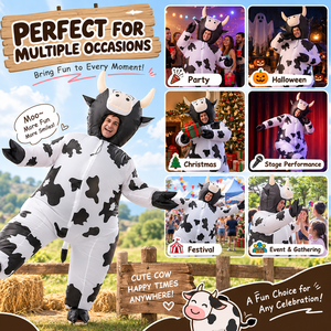 Mucca Unisex Costume gonfiabile <span class=keywords><strong>per</strong></span> <span class=keywords><strong>adulti</strong></span> nuovo Design gigante fantasia corpo animali vestito <span class=keywords><strong>per</strong></span> la festa di Halloween divertente mucca Cosplay vestito - Product Image 3