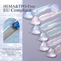 Missgel 2026 HEMA Free 15ML Diamond Glitter Top Coat Gel Nail Polish 2 in 1 OEM HEMA&TPO Free Glitter Top Coat UV Gel Polish.