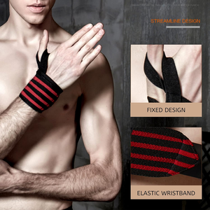 Bande <span class=keywords><strong>de</strong></span> <span class=keywords><strong>poignet</strong></span> d'haltérophilie rayée <span class=keywords><strong>de</strong></span> haute qualité enveloppes sangles <span class=keywords><strong>de</strong></span> <span class=keywords><strong>poignet</strong></span> <span class=keywords><strong>de</strong></span> gymnastique <span class=keywords><strong>de</strong></span> musculation réglables - Product Image 5