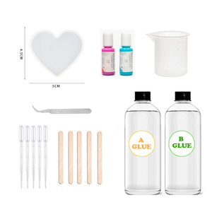 Kit de Resina de Silicona Personalizado para Manualidades, Moldes de Amor, Decoración, Posavasos, Fabricación de Joyas, Juego Completo de Herramientas para Niños - Product Image 3