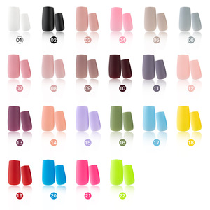 <span class=keywords><strong>Uñas</strong></span> Postizas Premium de 24 Piezas, Mate, Cuadradas, de Color Sólido, sin Acabado, con Adhesivo Completo, para Uso Transfronterizo - Product Image 2