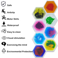 Tapis de sol sensoriel liquide hexagonal 3D unisexe Jouet éducatif à ramper pour les enfants de 2 à 4 ans