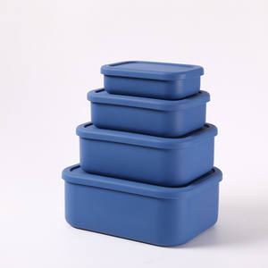 โรงงานขายส่ง Syh704 ชุดกล่องอาหารกลางวันซิลิโคนสำหรับเด็ก 4 ชิ้น ปลอดสาร BPA ภาชนะเก็บอาหารเกรดอาหาร 100% สำหรับเด็ก - Product Image 2