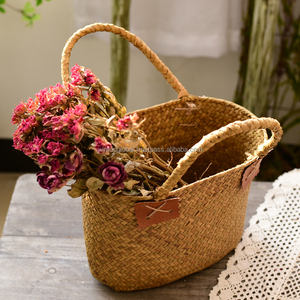 Panier-cadeau en jonc de mer écologique multifonctionnel, fait à la main, rustique, créatif, tissé, portable, pour l'organisation - Product Image 3