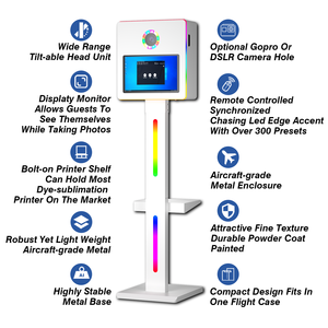 Caméra matrice blanche métal numérique Lcd Glam <span class=keywords><strong>Bot</strong></span> Dlsr Led en plein air Photobooth Dslr <span class=keywords><strong>Photo</strong></span> Booth Shell avec caméra Glam Filter - Product Image 5