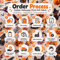 Tissu tricoté imprimé Halloween 100% polyester extensible pour robes, nœuds et vêtements pour bébés et enfants