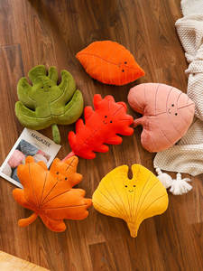 Kidsren's Room Green Plant Décoration Modèle pour <span class=keywords><strong>Amazon</strong></span> Simulé Feuille <span class=keywords><strong>Coussin</strong></span> Coton Matériel En Gros Ins Style Feuille Oreiller - Product Image 5