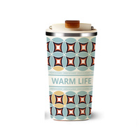 Tasse à café en céramique de 400ml avec paroi intérieure isolée Gobelet en acier inoxydable étanche à la chaleur et au froid Tasse de 400ml