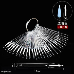 50 pièces de bâtonnets d'<span class=keywords><strong>ongles</strong></span> transparents en forme d'éventail avec anneau pour la pratique et la présentation de vernis à <span class=keywords><strong>ongles</strong></span> et de nail art, pour la présentation colorée en <span class=keywords><strong>manucure</strong></span> - Product Image 5