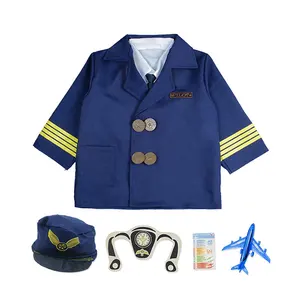 Career Day Kinder Rollenspiel Airline Captain Airman Uniform Halloween Dress Up Pilot Kostüm für Jungen und Mädchen