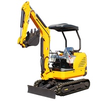 Mini-excavatrice d'occasion avec grappin, débroussailleuse, tarière et remorque, modèle rétro, meilleur prix, vente aux enchères