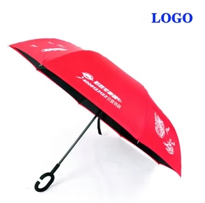 Patrón personalizado de alta calidad 23 pulgadas 8 costillas portátil poste largo recto <span class=keywords><strong>tipo</strong></span> C mango <span class=keywords><strong>paraguas</strong></span> para coche - Product Image 2