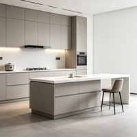 Meubles de cuisine modernes sur mesure, armoires de cuisine durables avec comptoirs pour la rénovation de villas et d'appartements