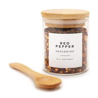Pots à Épices en Gros avec Couvercles en Bambou, Bocaux de Rangement Alimentaire en Verre Ménagers pour l'Organisation Domestique et l'Utilisation en Cuisine, pour Bébés