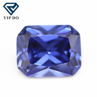 Pierres précieuses synthétiques en zircon cubique de qualité 5A, 3x5-10x14mm, en l-tanzanite/tanzanite, taillées à la machine, en forme d'octogone, CZ