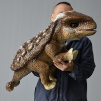 Marionnette animatronique réaliste en métal, contrôlée à la main, modèle bébé Ankylosaurus, design coloré, pour centres commerciaux et parcs à thème en intérieur